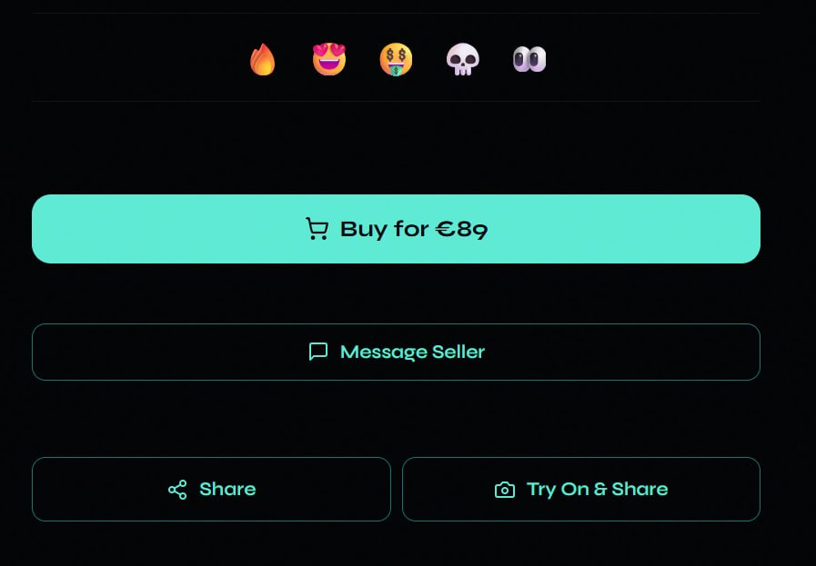 Buy, message seller and try on actions