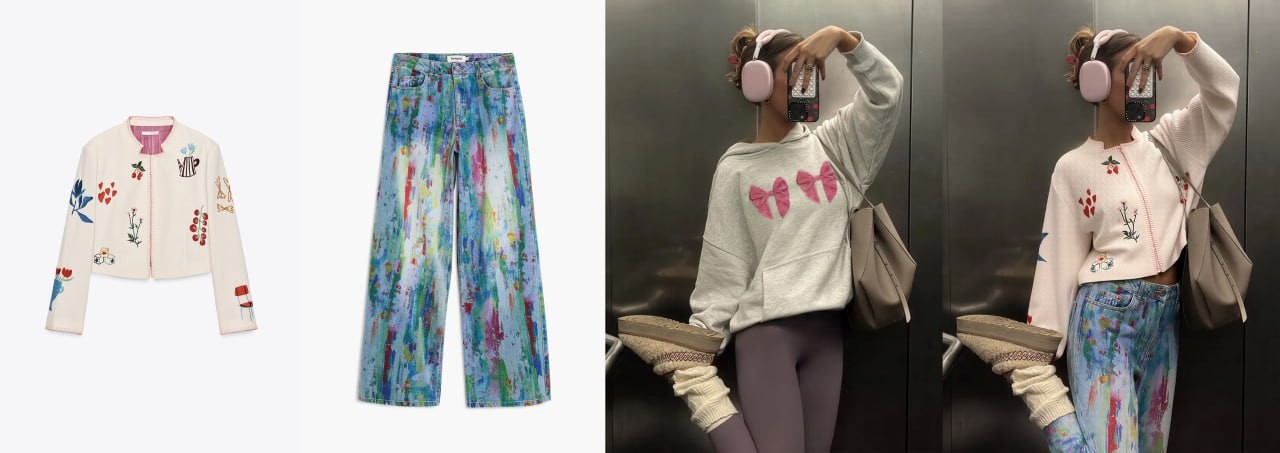 Virtual Try-On - embroidered jacket + jeans